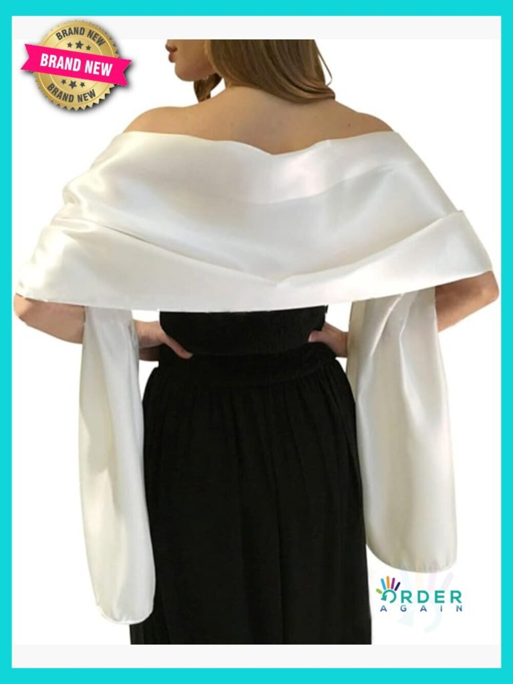 Extra Long Satin Shawl Wrap for Evening Dresses Wedding Bridal Party Formal